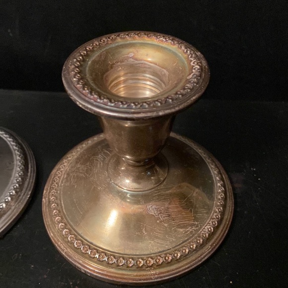 Vintage Rogers STERLING SILVER 3 " Candleholders Candlestick Holders  # 201-15 - Picture 2 of 6